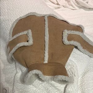 Cozy Tan Shearling Dog Coat